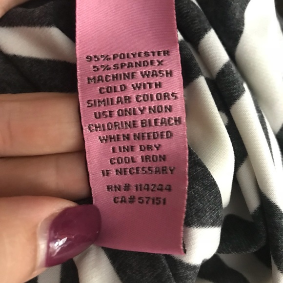 Eliza J Black White Blue 3/4 Sleeve Shift Dress Size 4 - Picture 4 of 6